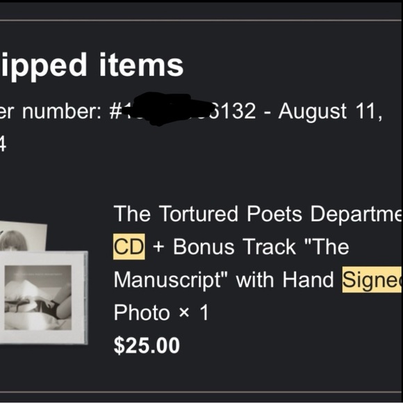 Handsigned Taylor Swift TTPD tortured poets department authentic CD disc - Picture 4 of 6